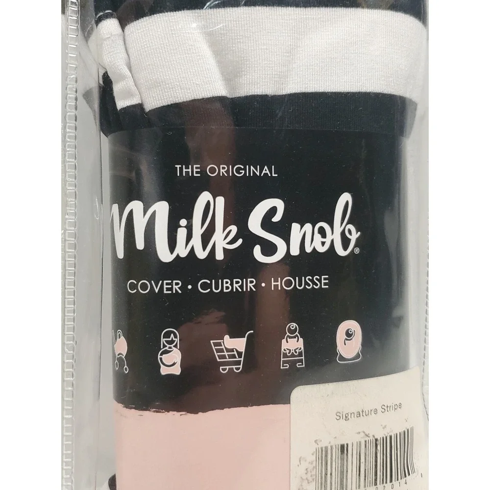 Milk Snob 5-in-1 Nursing Cover/Baby Car‎ Seat Canopy B&W Signature Stripe NEW!